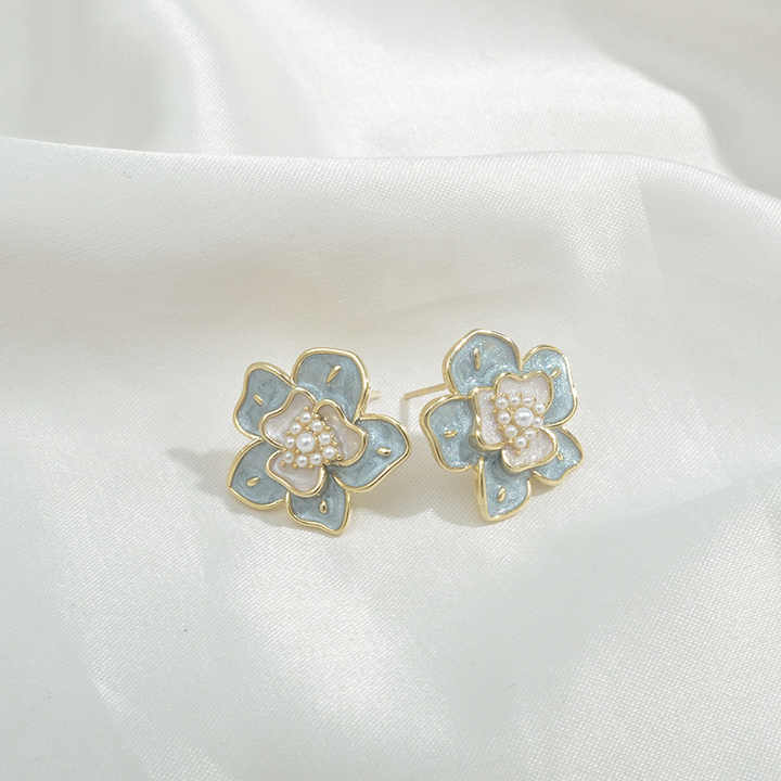 Mini Gold-Plated Floral Studs Earrings