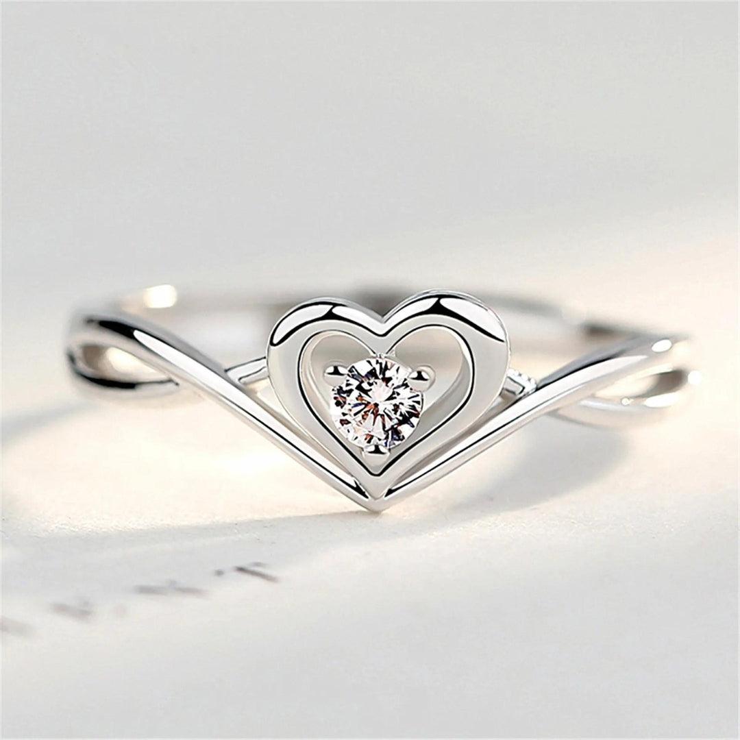 Heart-Design Ring with Gemstone