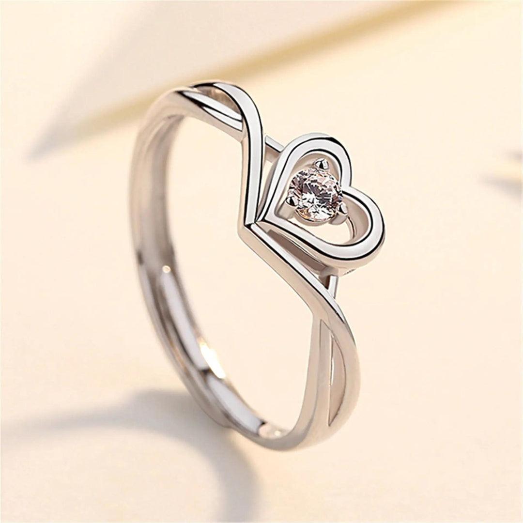 Heart-Design Ring with Gemstone