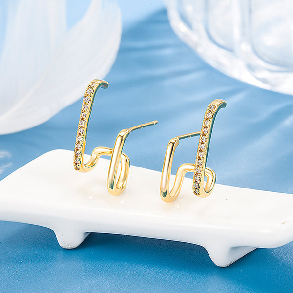 Pack Of 2 Golden Fashionable Earring