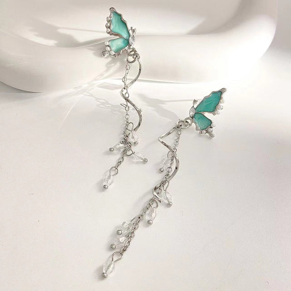 Combo Of 2 Mint Butterfly Drops Earrings