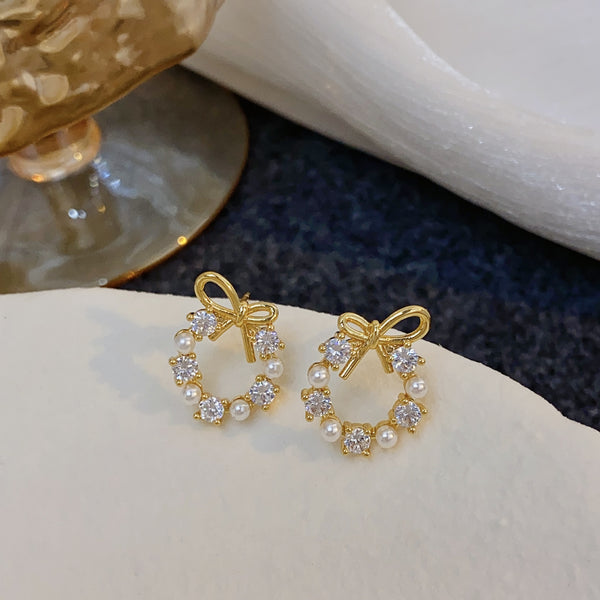 Pack Of 2 Golden Bow Earring