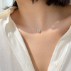 S925 Silver Invisible Chain Solitaire Necklace