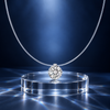 S925 Silver Invisible Chain Solitaire Necklace