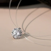S925 Silver Invisible Chain Solitaire Necklace