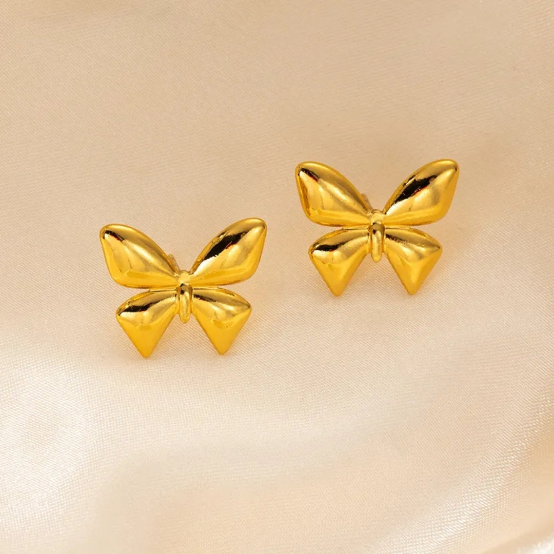 Anti Tarnish Golden Mini Butterfly Stud Earring