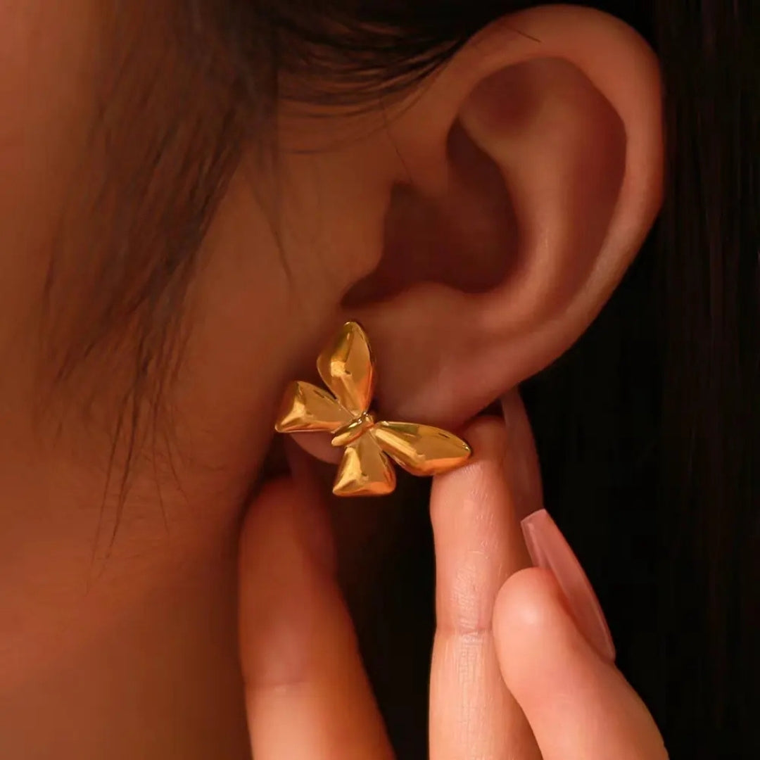 Anti Tarnish Golden Mini Butterfly Stud Earring