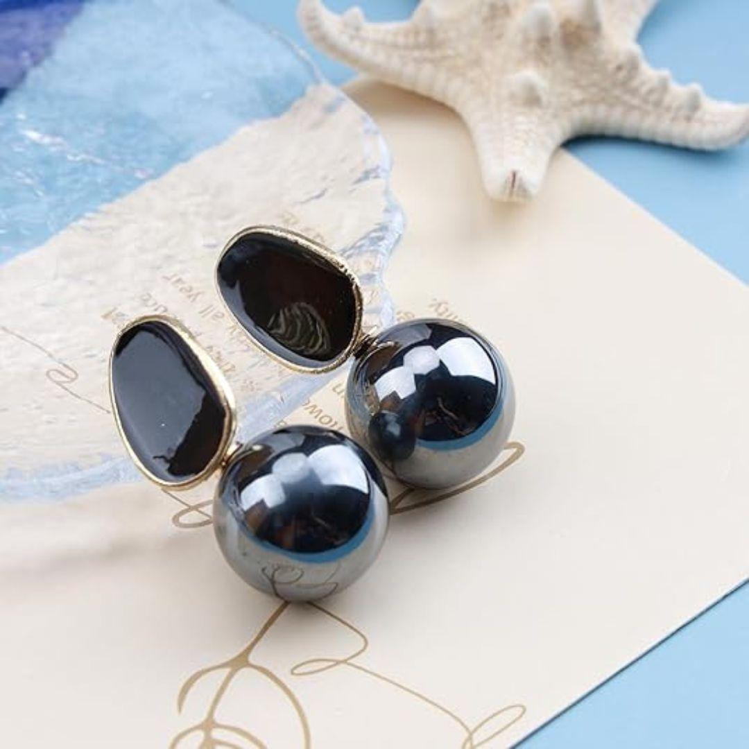 Black Onyx and Hematite Drop Earrings