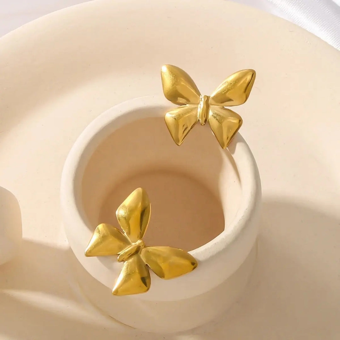 Anti Tarnish Golden Mini Butterfly Stud Earring