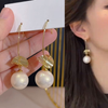 Gold White Pearl Earring