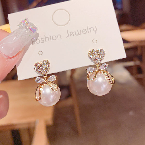 Pack Of 2 Cute Heart Drop Earrings