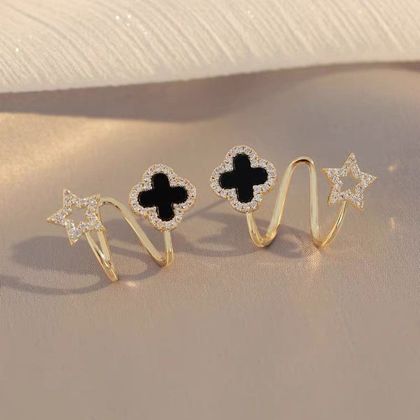 Pack Of 2 Green Floral Pearl Earrings