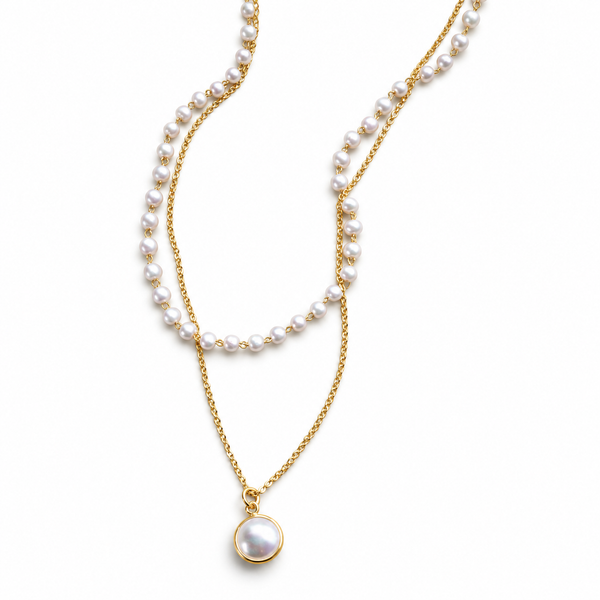 Charming Double Layered Pearl Necklace