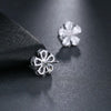 White Stone Flower Stud Earring