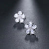 White Stone Flower Stud Earring