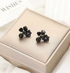 Black Flower Collage Earring