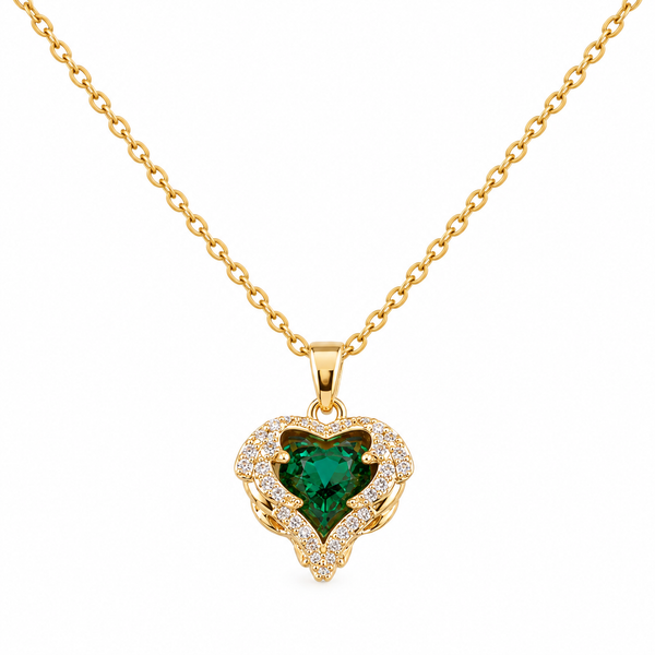 Green Zircon Heart Necklace