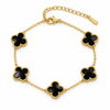 Anti tarnish black bracelet with golden chain