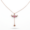 Heart-Shaped Pink Gemstone Pendant Necklace