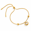 Gold Bracelet With White Heart Charm