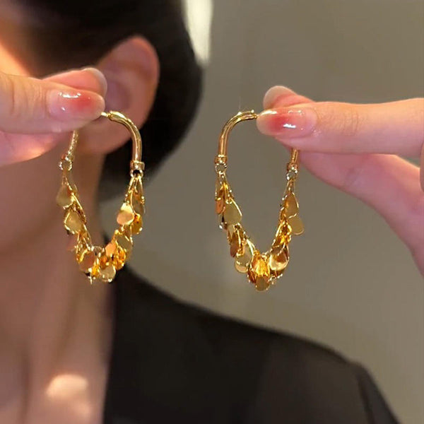 Golden-tone finish drop earring