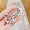 Unique Design Pearl Flash Stud Earring