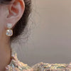 Square Rhinestone Drop Earrings