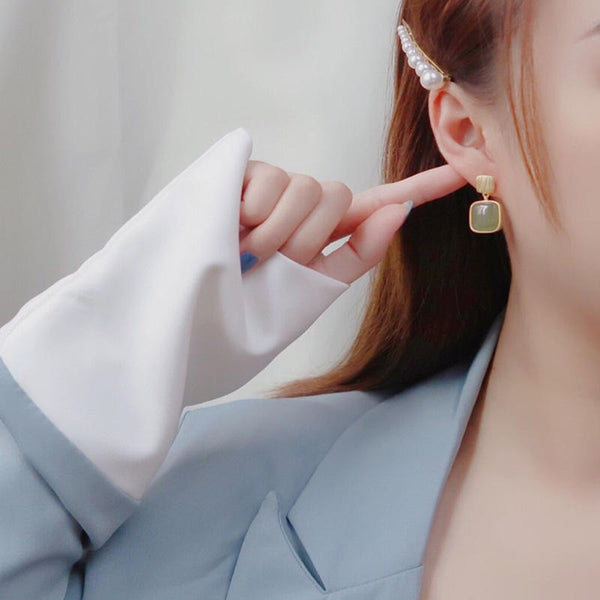 Green Gade Drop Earring