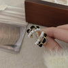 Double Circle Layered Blackl earring