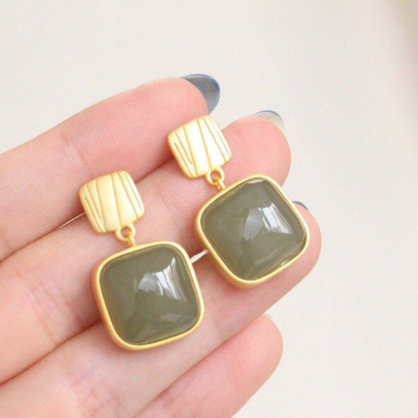 Green Gade Drop Earring
