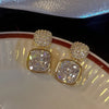 Square Rhinestone Drop Earrings