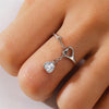 Silver Heart Drop Ring
