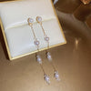 White Long Dangle Earrings