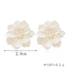 Resin White Flower Stud Earrings