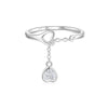 Silver Heart Drop Ring