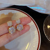 Square Rhinestone Drop Earrings