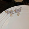 Silver Bow Drop Earring
