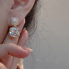 Square Rhinestone Drop Earrings