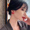 Unique Red Flower Stud Earring