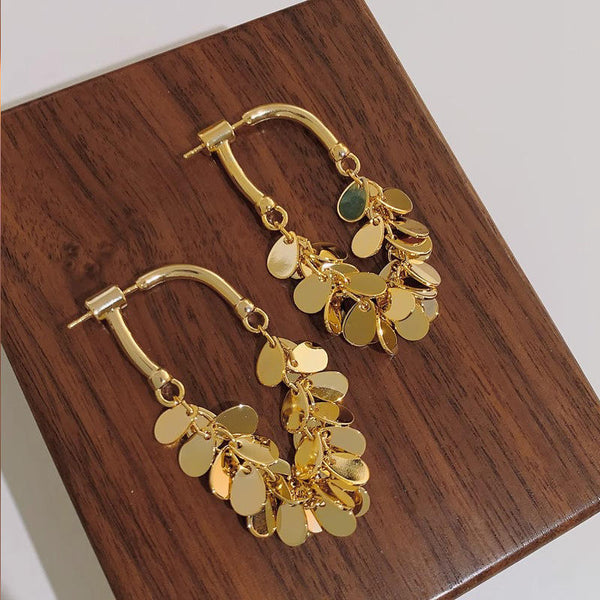 Golden-tone finish drop earring