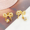 Golden Butterfly Bow Stud Earrings