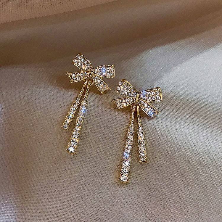 Shiny Glittery Bow Earrings