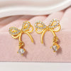 Golden Butterfly Bow Stud Earrings