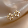 Gold Pearl Wreath Earrings