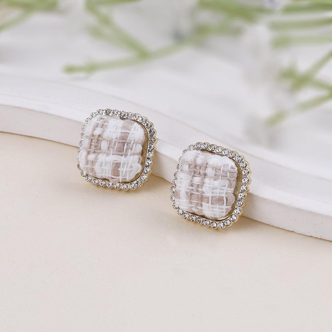 Fabric Textured Stud Earrings