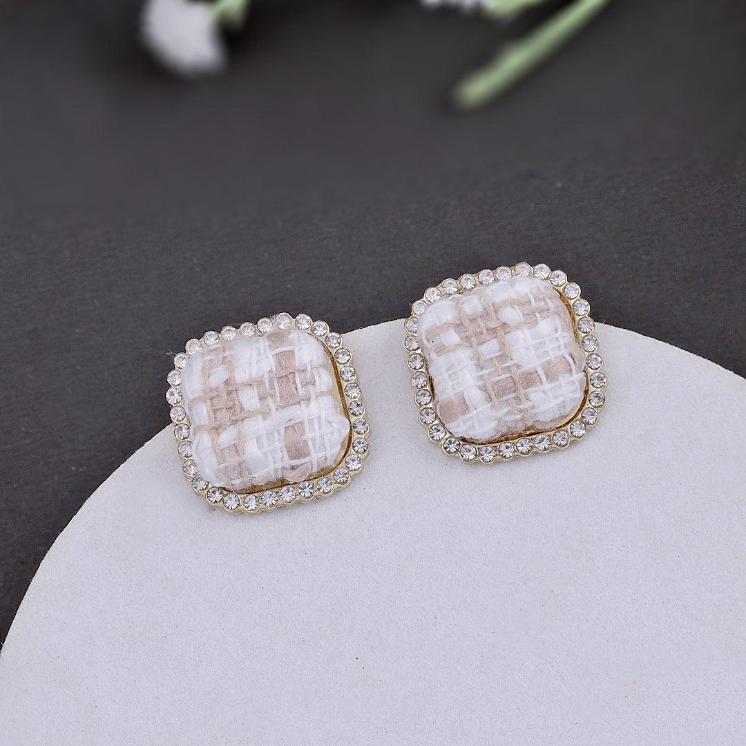 Fabric Textured Stud Earrings