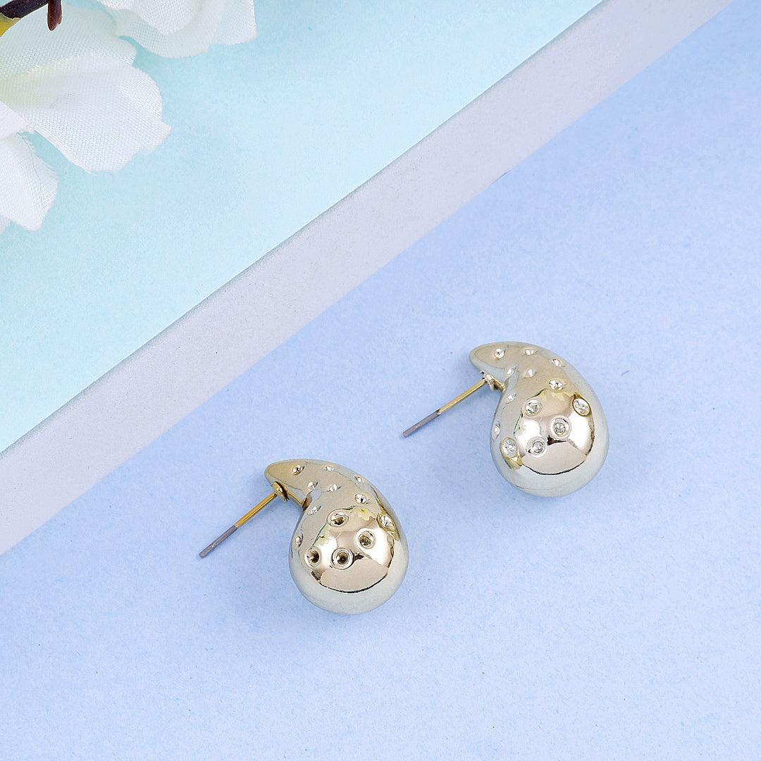 Gold Teardrop Stud Earrings