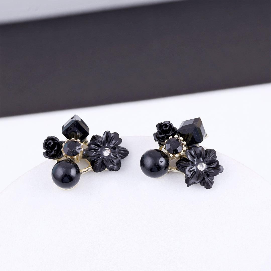 Floral Gemstone Stud Earrings