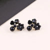 Black Flower Collage Earring