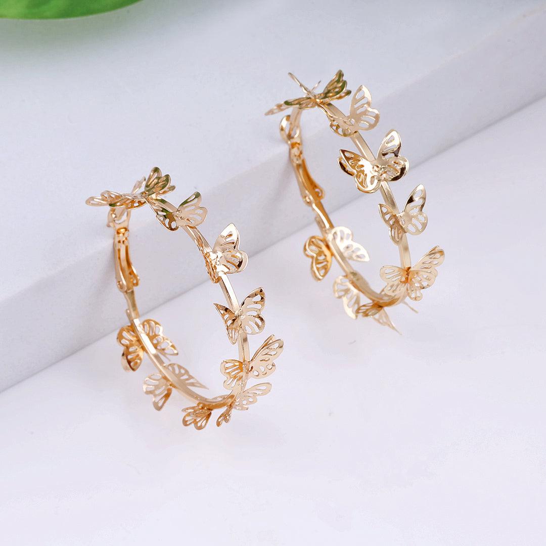 Butterfly Hoop Earrings